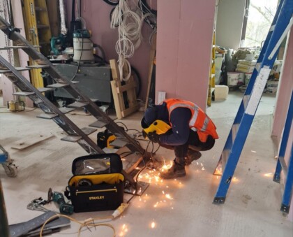 Metal works on site